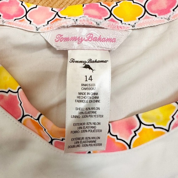 NWT Tommy Bahama Girl's Rash Guard Swim Shirt Palm Trees sz 14 - Picture 2 of 6